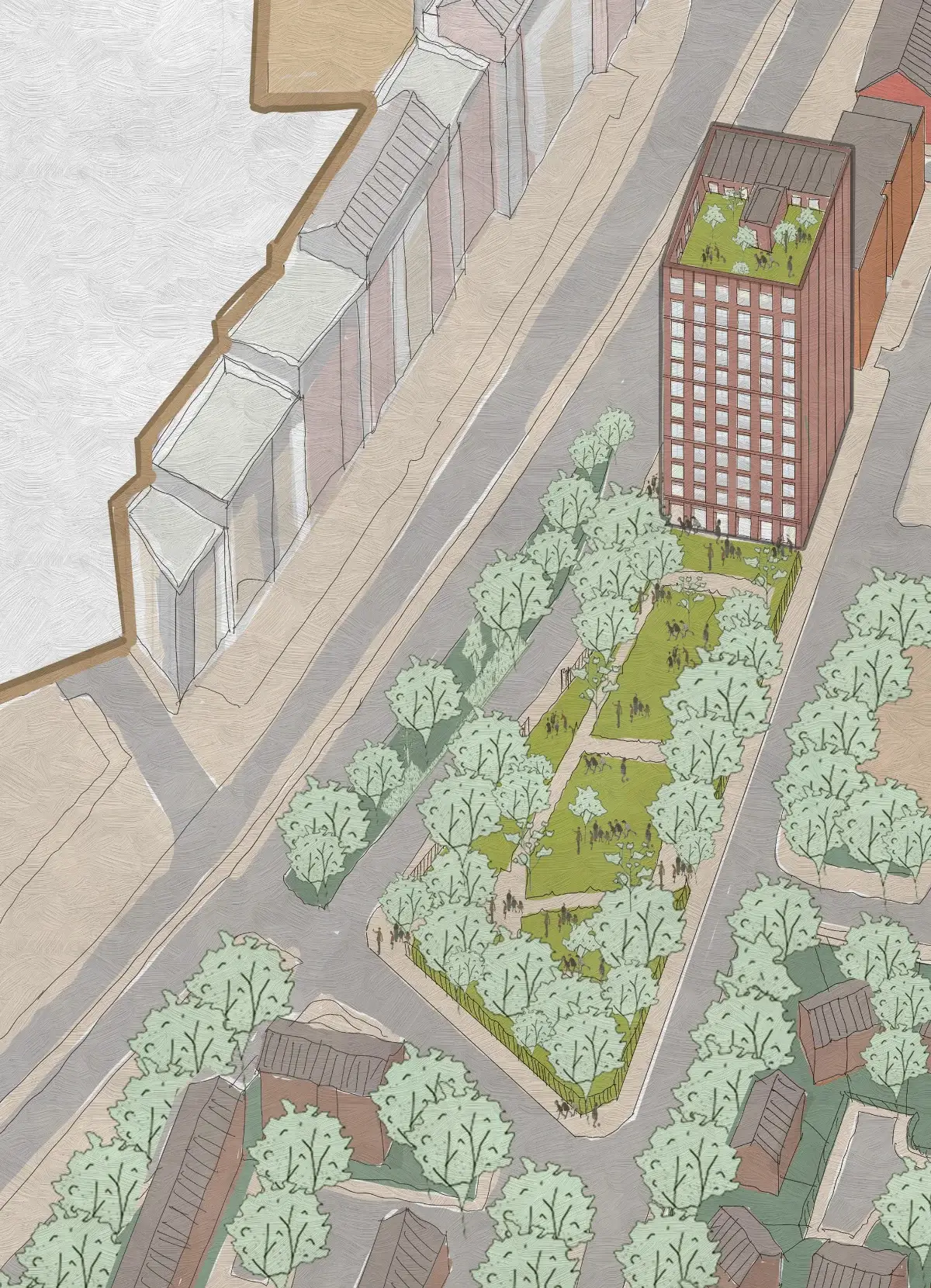 A CGI image showing the proposed development
