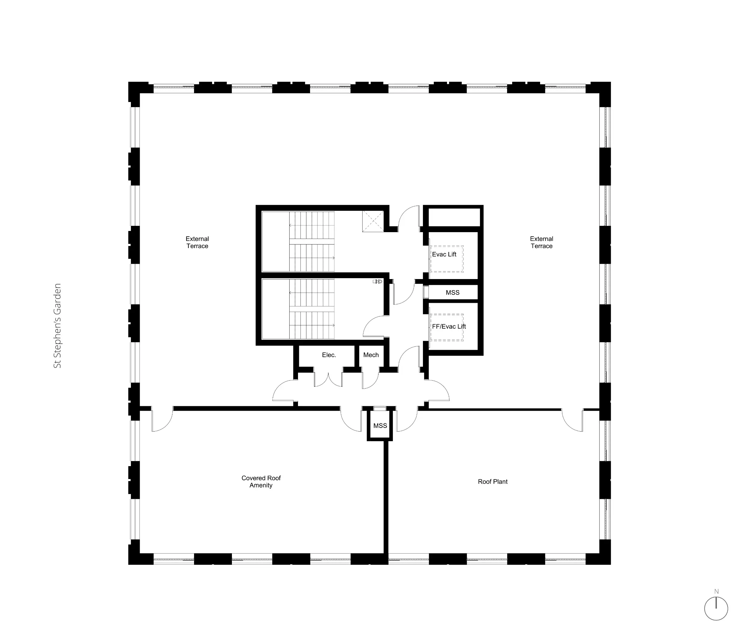 An image showing the roof terrace floor plan